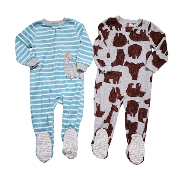 Carter's Other - Carter's Baby Boy Onsie Gripped Footed Fleece Pajama Bundle Size 2T
